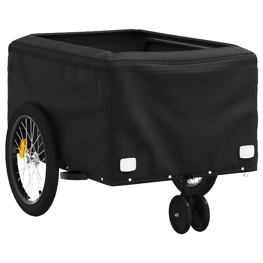 fekete-szürke vas kerékpár-utánfutó 30 kg