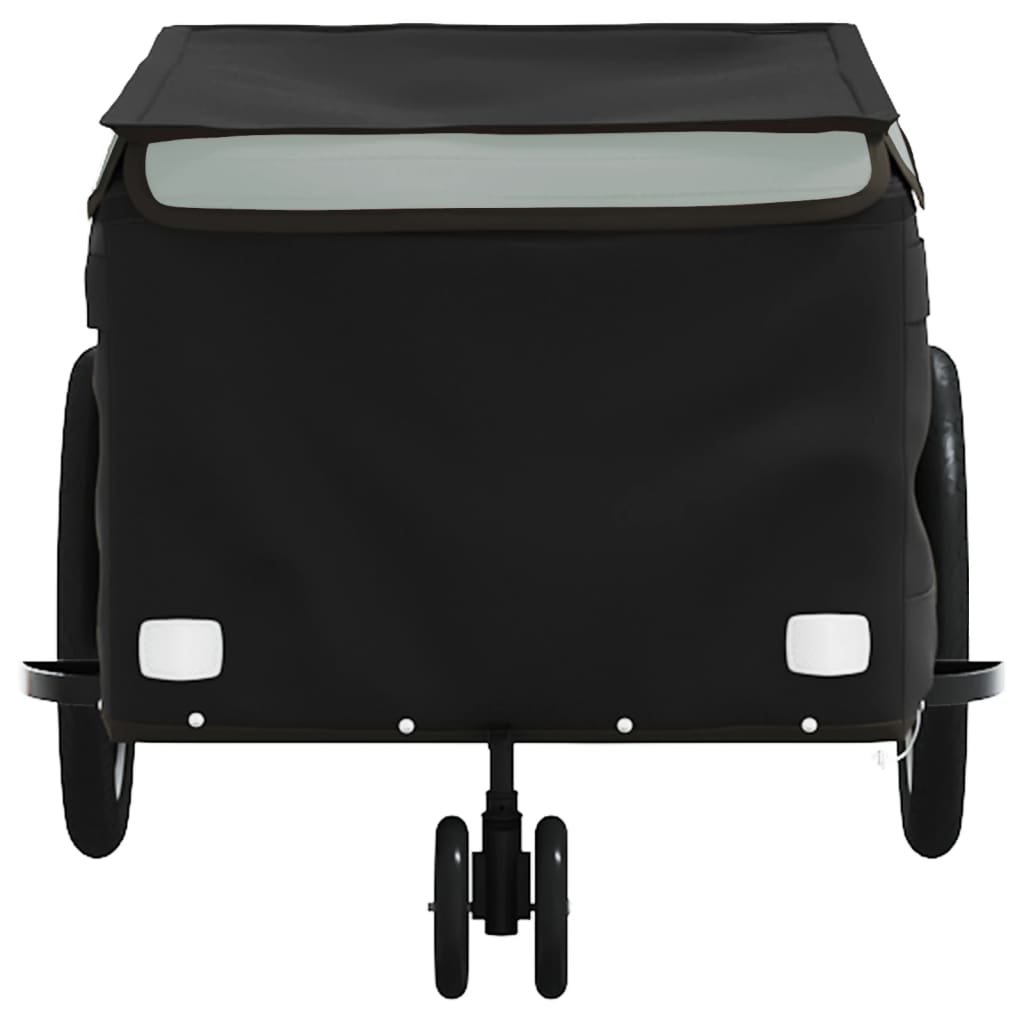 fekete-szürke vas kerékpár-utánfutó 30 kg