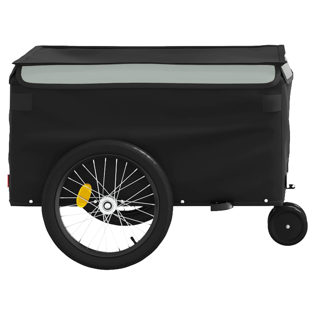 fekete-szürke vas kerékpár-utánfutó 30 kg