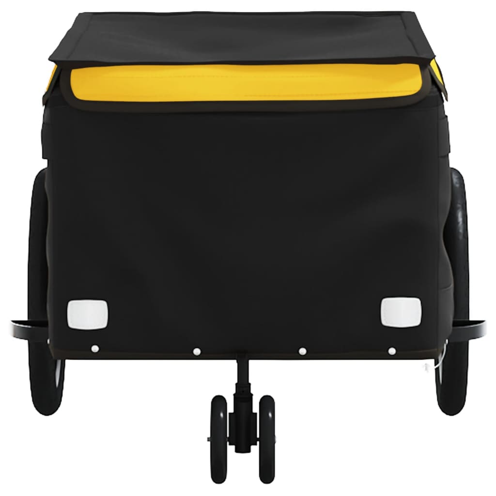 fekete-sárga vas kerékpár-utánfutó 30 kg