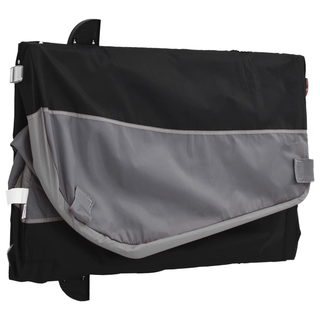 fekete-szürke vas kerékpár-utánfutó 30 kg