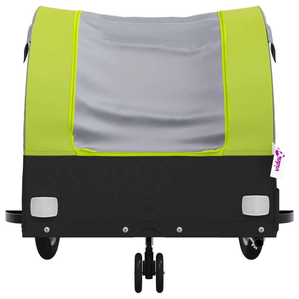 fekete-zöld vas kerékpár-utánfutó 30 kg