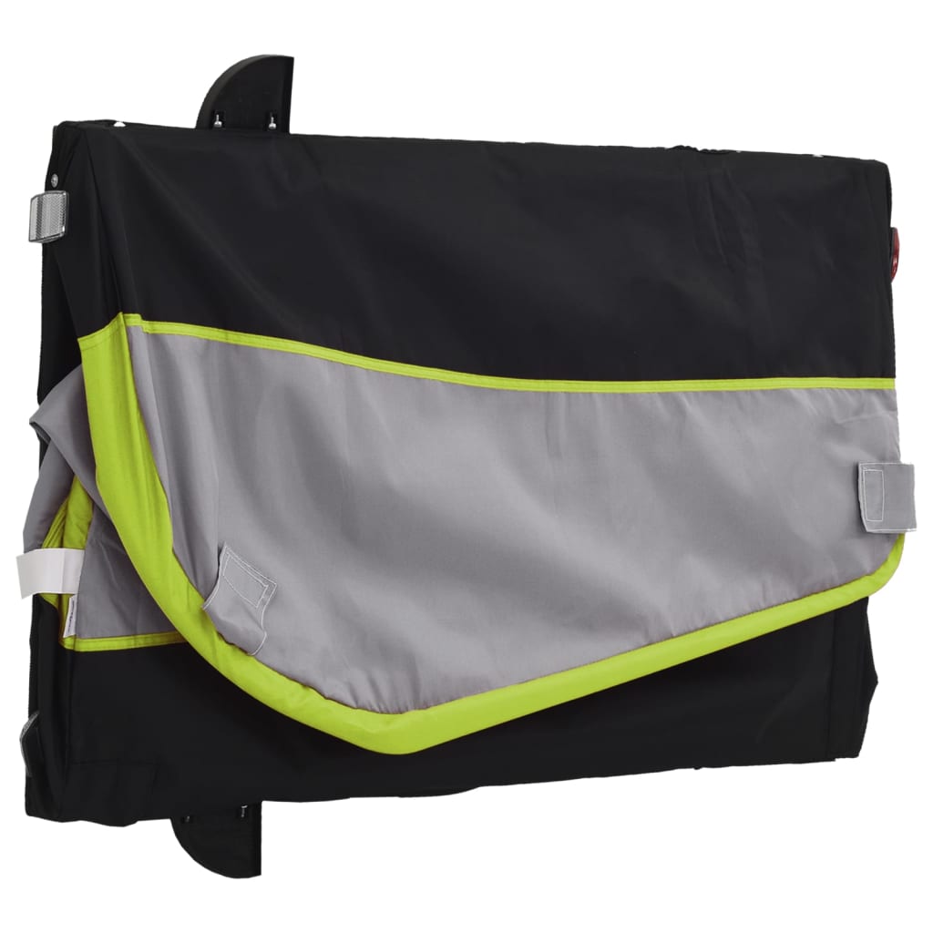 fekete-zöld vas kerékpár-utánfutó 30 kg