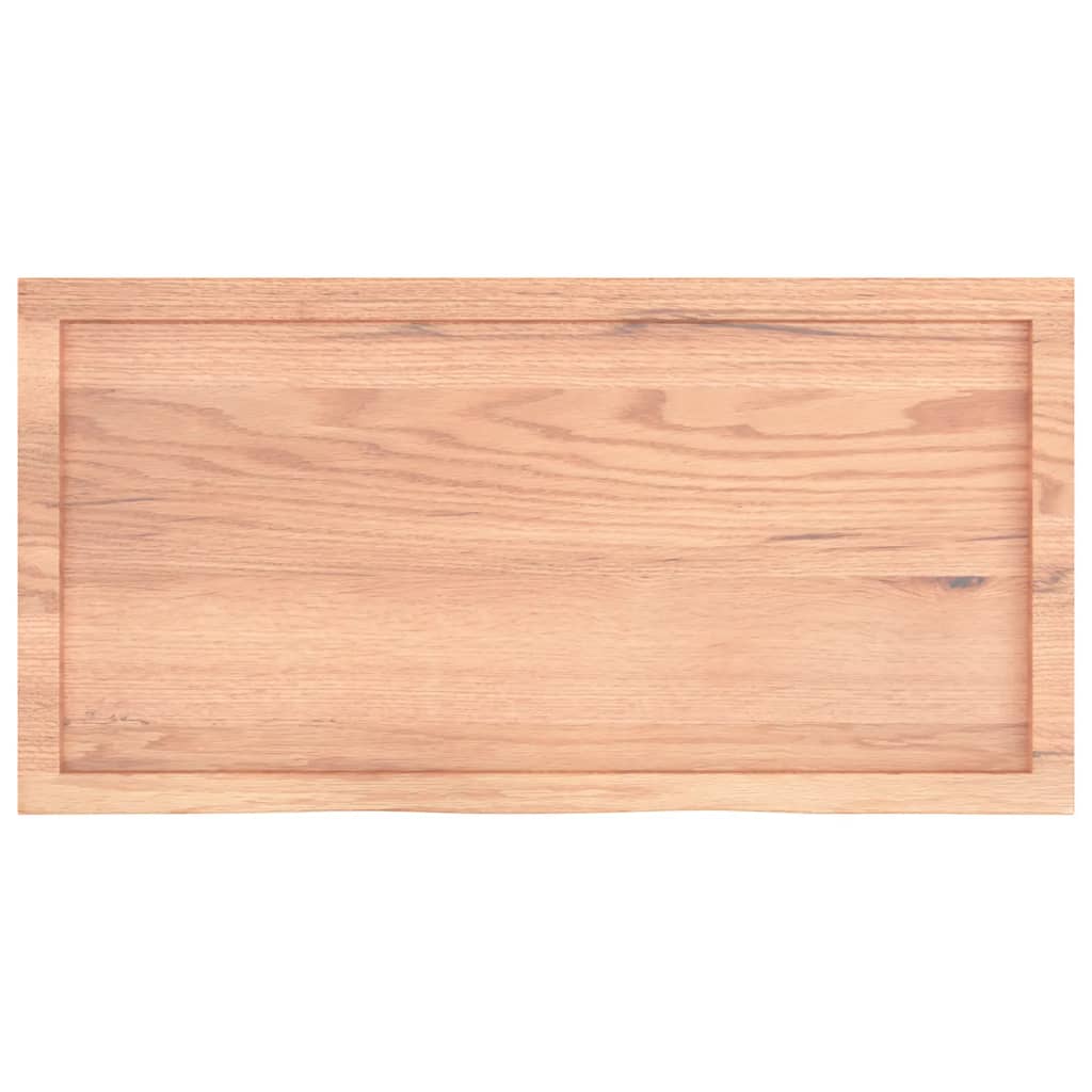 világosbarna kezelt tömör tölgyfa asztallap 100x50x(2-4) cm