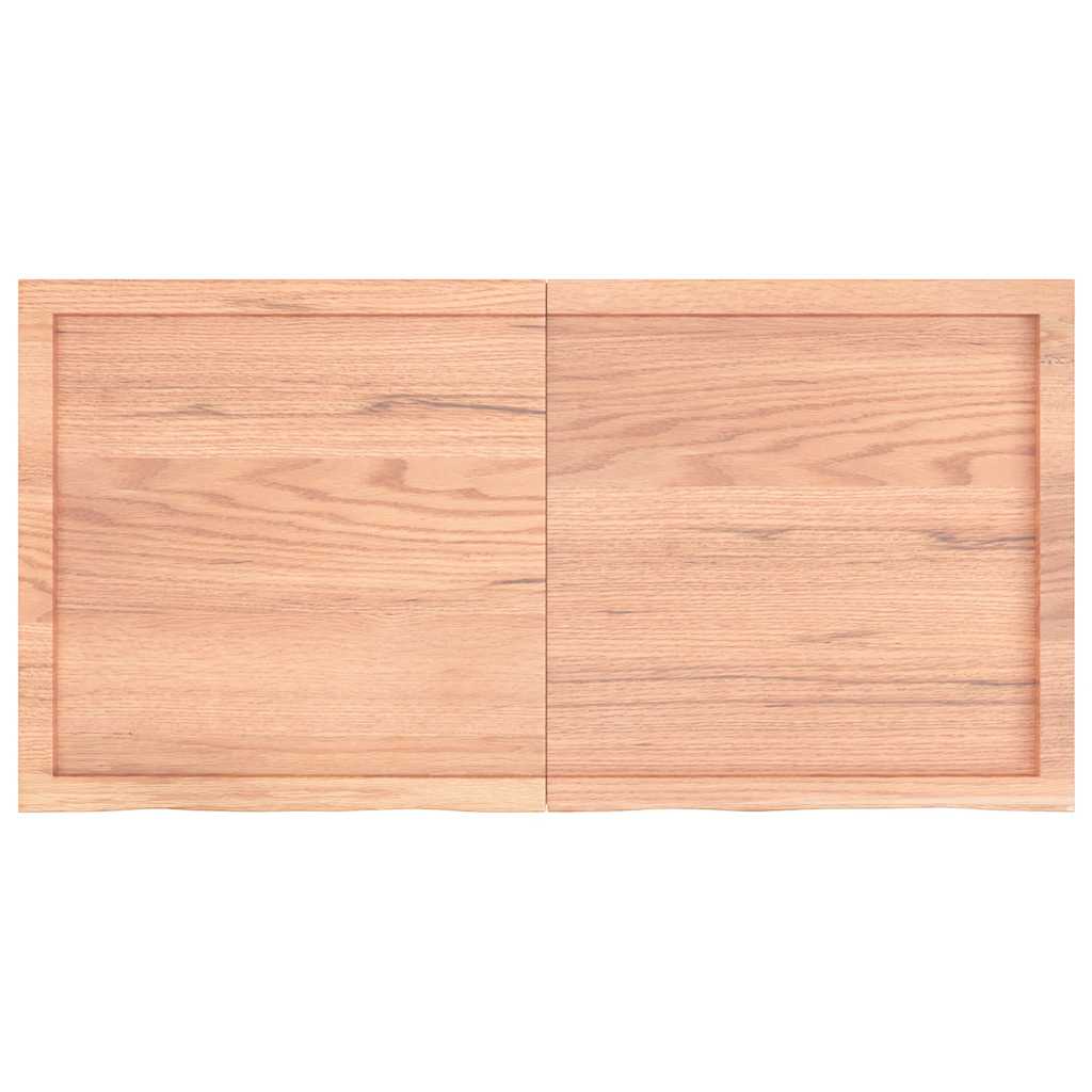 világosbarna kezelt tömör tölgyfa asztallap 120x60x(2-4) cm
