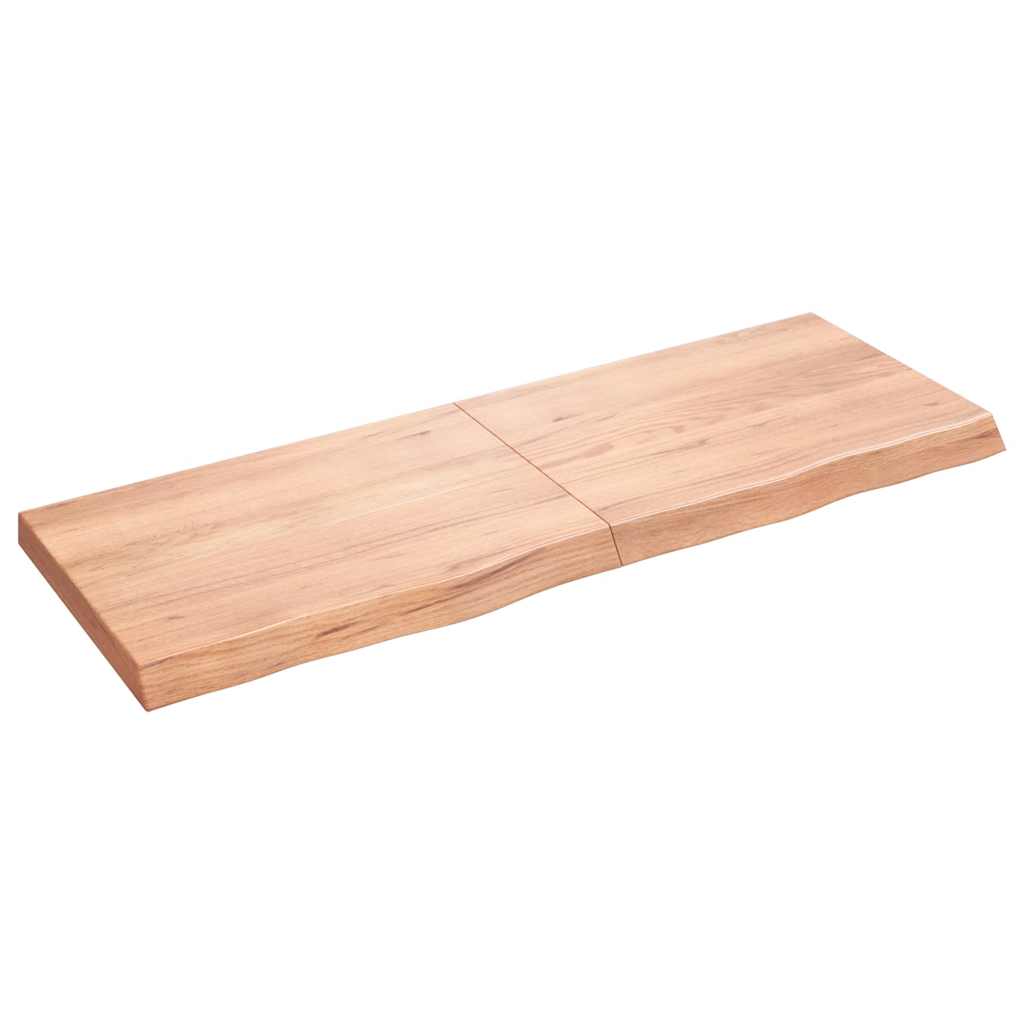 világosbarna kezelt tömör tölgyfa asztallap 140x50x(2-6) cm