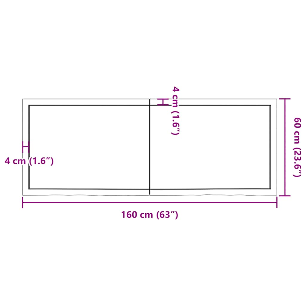 világosbarna kezelt tömör tölgyfa asztallap 160x60x(2-4) cm