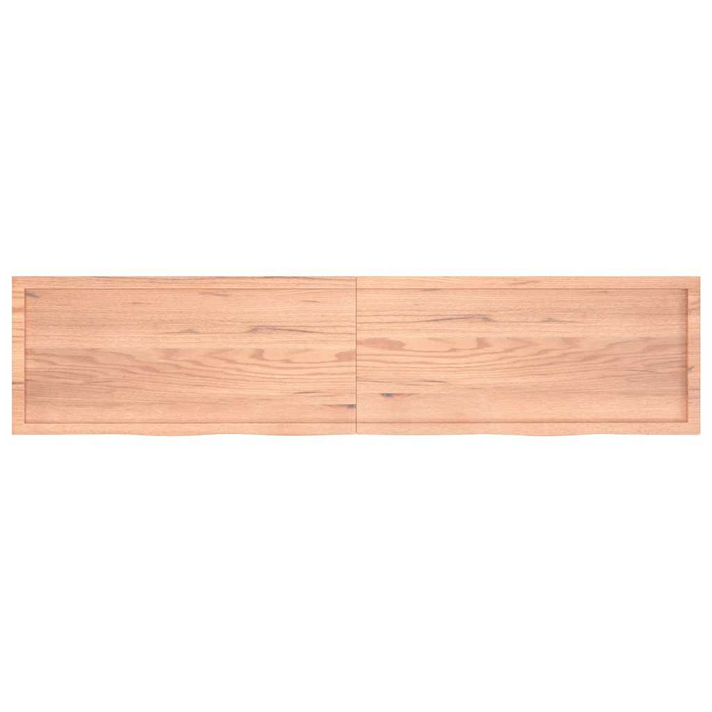 világosbarna kezelt tömör tölgyfa asztallap 220x50x(2-4) cm