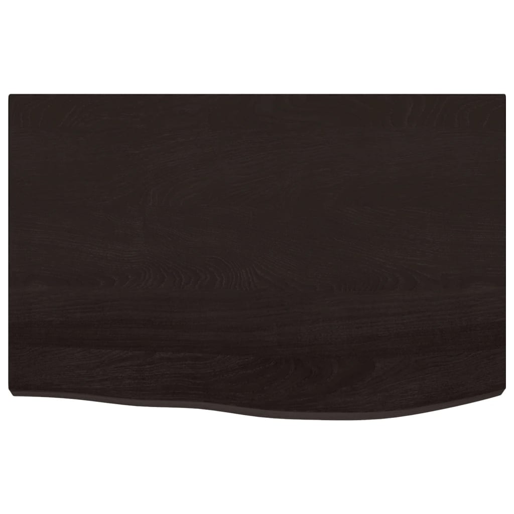 sötétbarna kezelt tömör tölgyfa asztallap 60x40x(2-4) cm