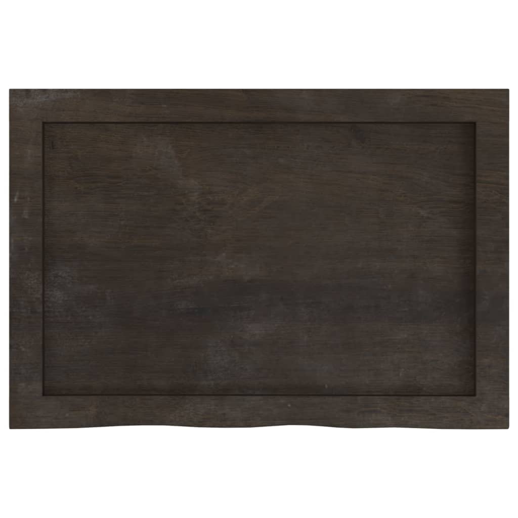 sötétbarna kezelt tömör tölgyfa asztallap 60x40x(2-4) cm