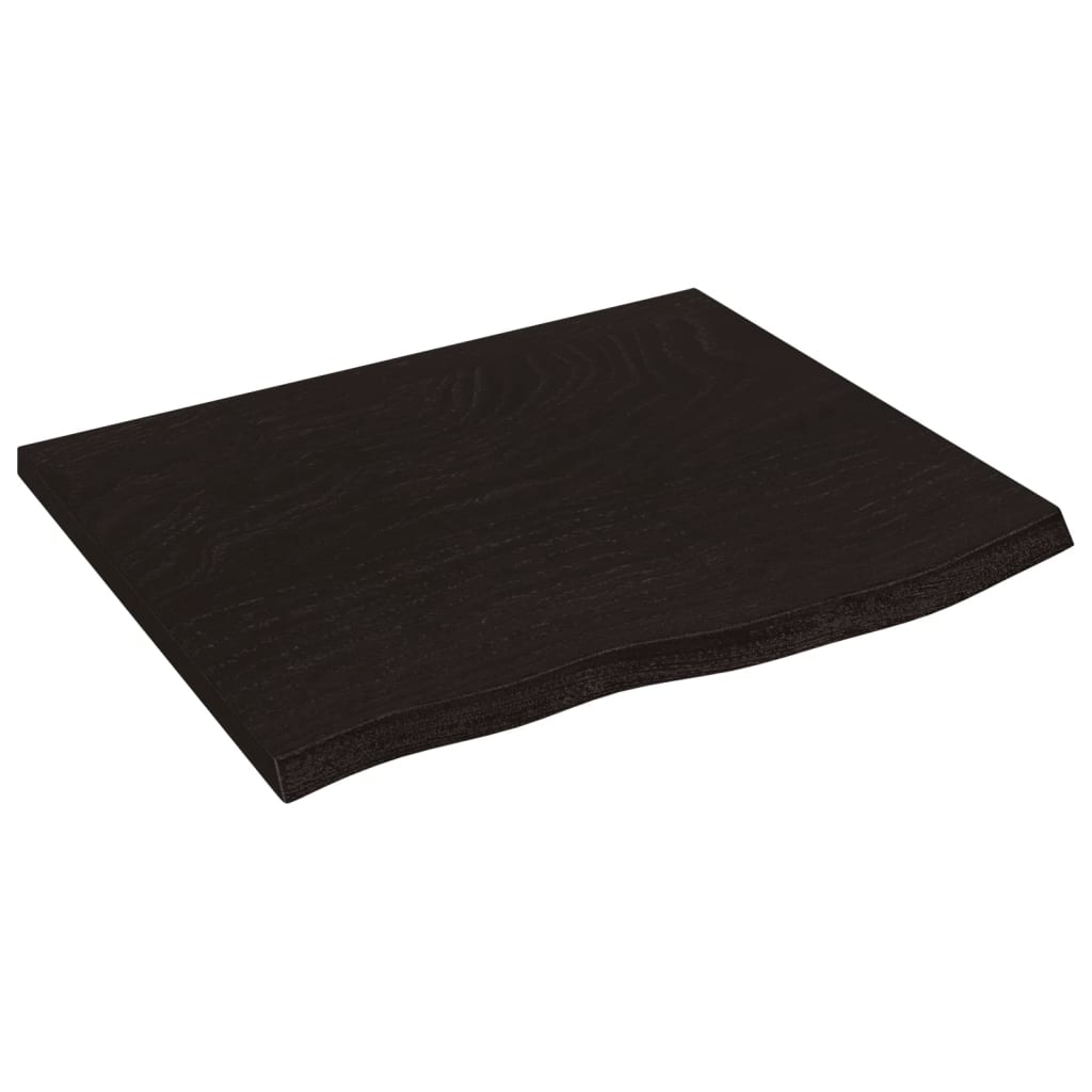 sötétbarna kezelt tömör tölgyfa asztallap 60x50x2 cm