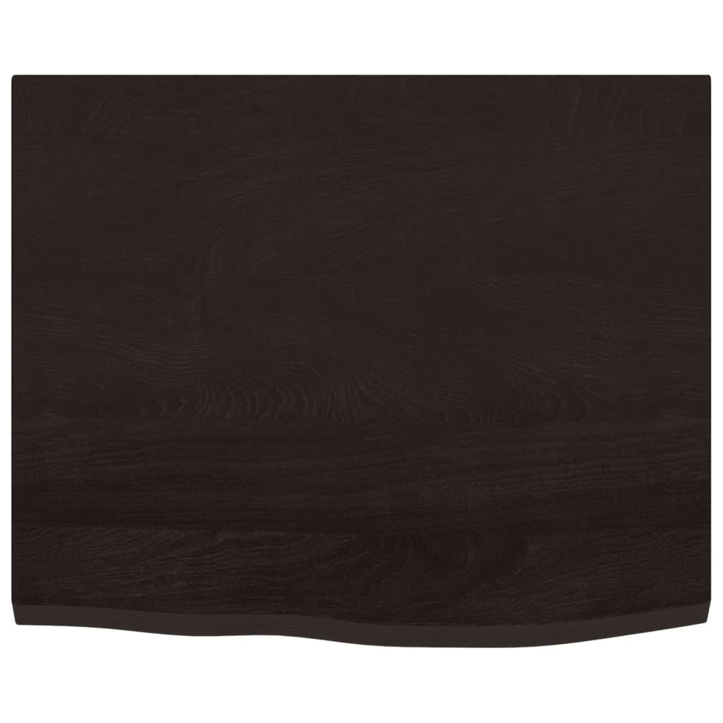 sötétbarna kezelt tömör tölgyfa asztallap 60x50x2 cm