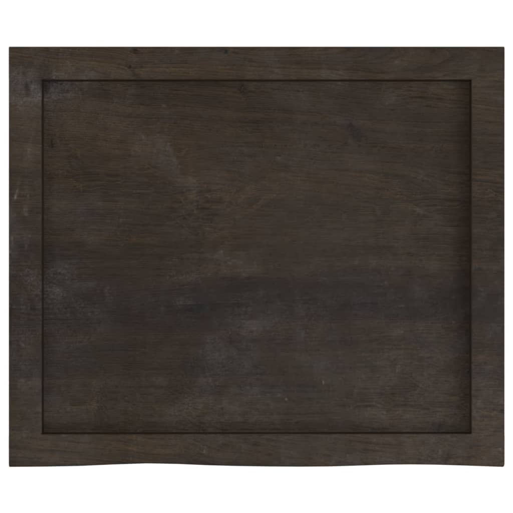 sötétbarna kezelt tömör tölgyfa asztallap 60x50x(2-4) cm