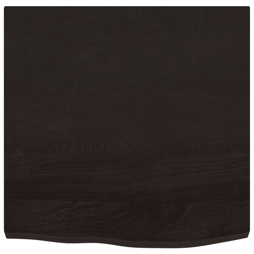 sötétbarna kezelt tömör tölgyfa asztallap 60x60x(2-4) cm