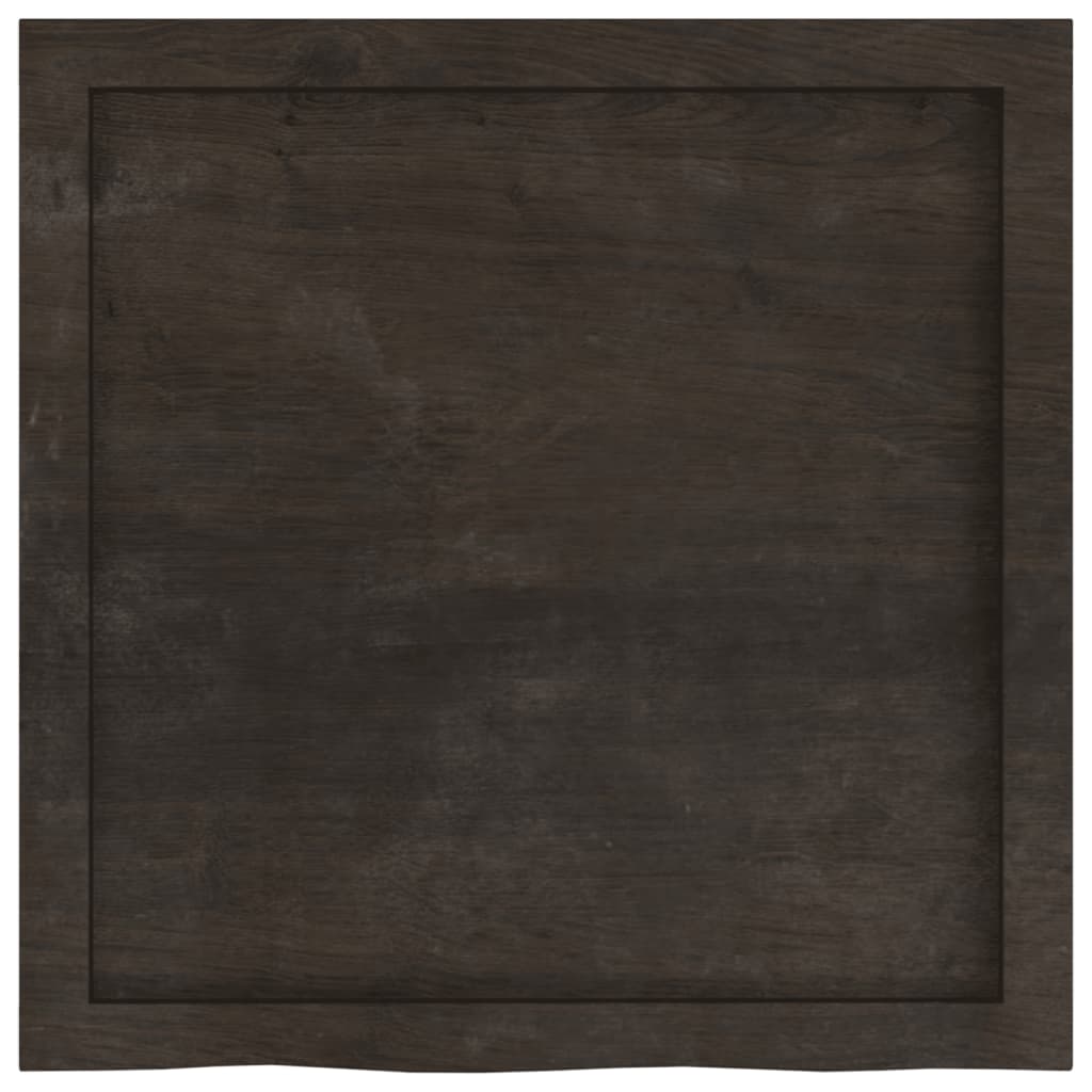 sötétbarna kezelt tömör tölgyfa asztallap 60x60x(2-4) cm