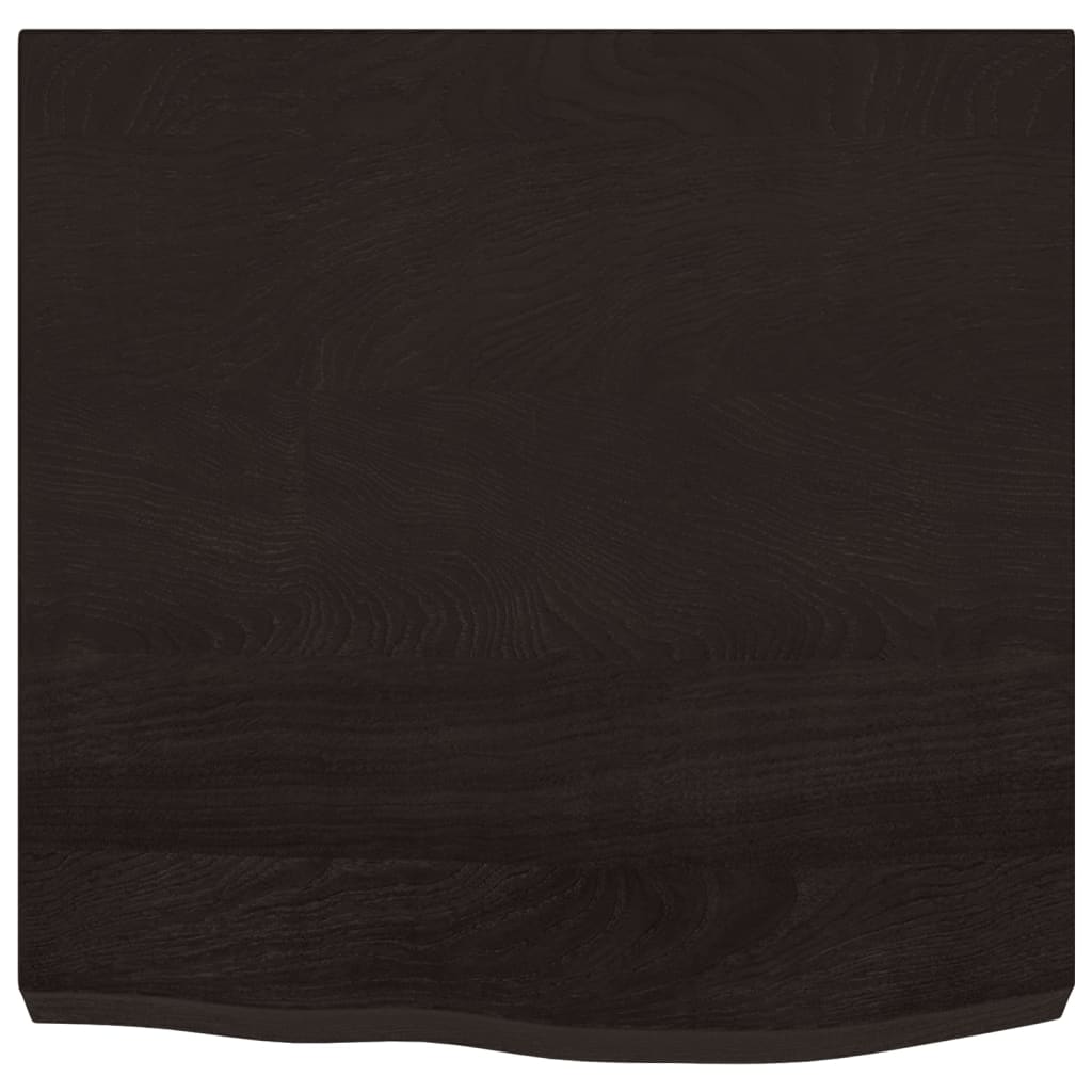sötétbarna kezelt tömör tölgyfa asztallap 60x60x(2-6) cm