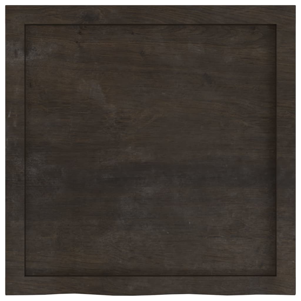sötétbarna kezelt tömör tölgyfa asztallap 60x60x(2-6) cm