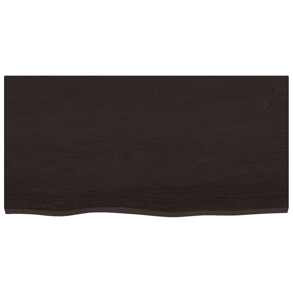 sötétbarna kezelt tömör tölgyfa asztallap 80x40x2 cm