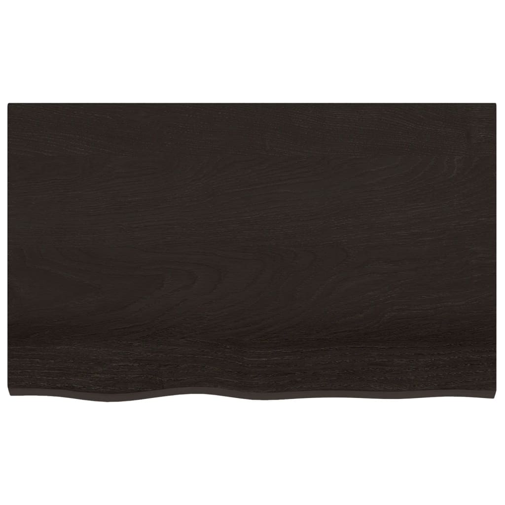 sötétbarna kezelt tömör tölgyfa asztallap 80x50x(2-4) cm