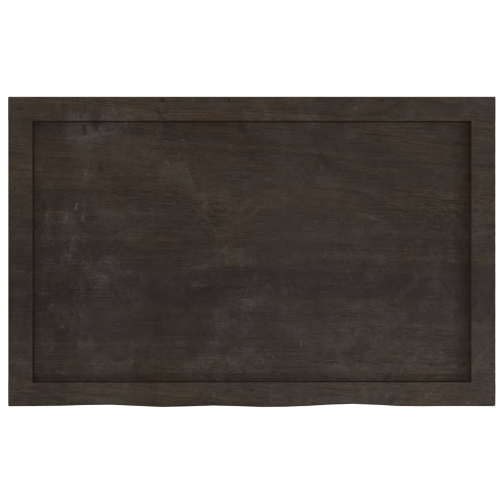 sötétbarna kezelt tömör tölgyfa asztallap 80x50x(2-4) cm