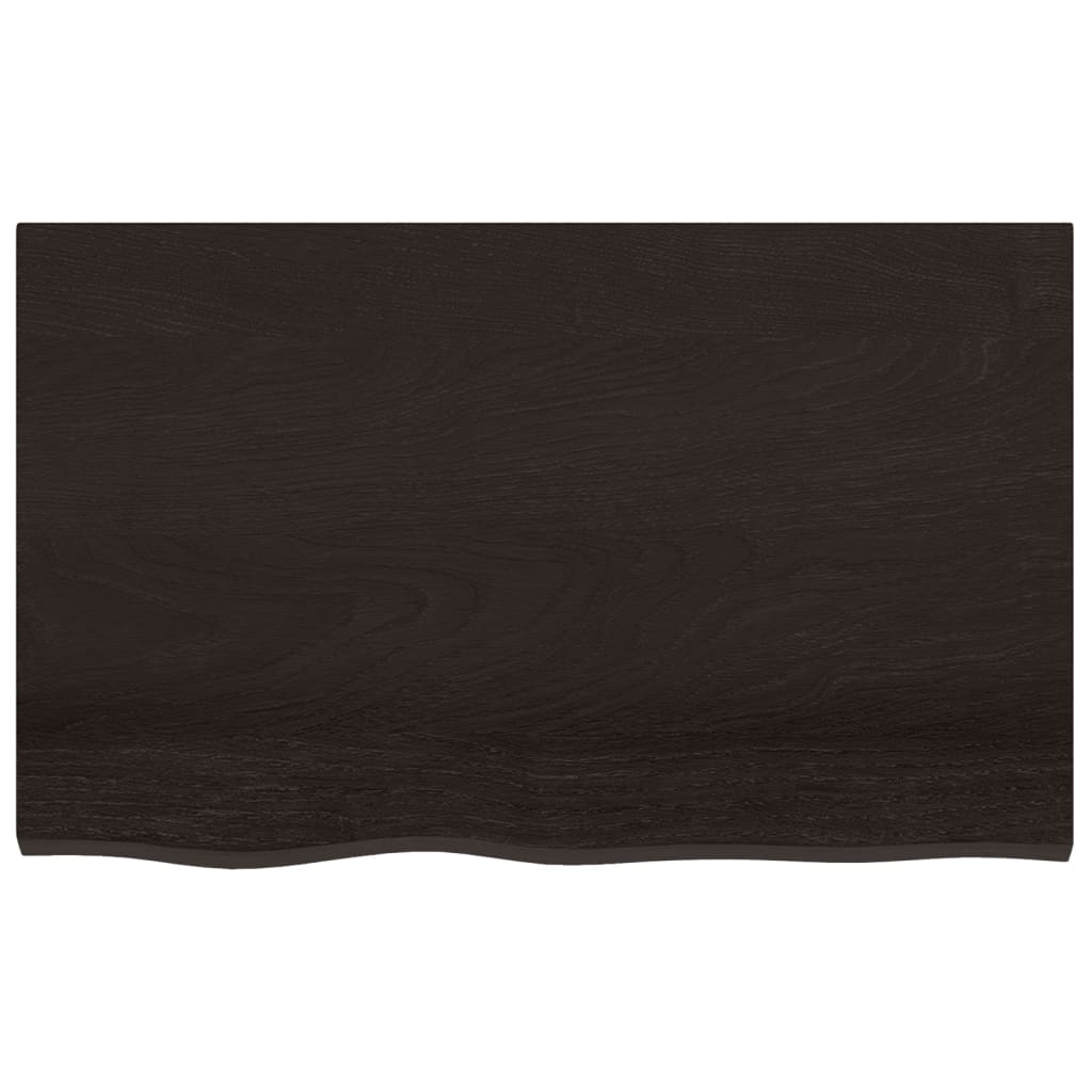 sötétbarna kezelt tömör tölgyfa asztallap 80x50x(2-6) cm