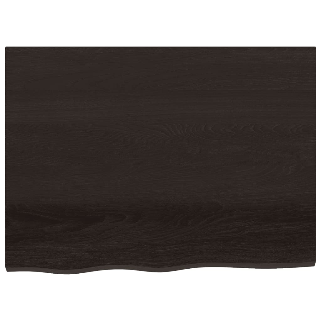 sötétbarna kezelt tömör tölgyfa asztallap 80x60x2 cm