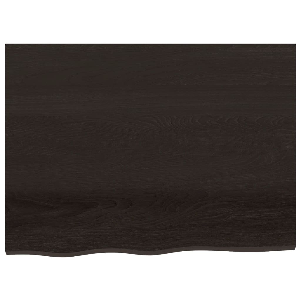 sötétbarna kezelt tömör tölgyfa asztallap 80x60x(2-6) cm