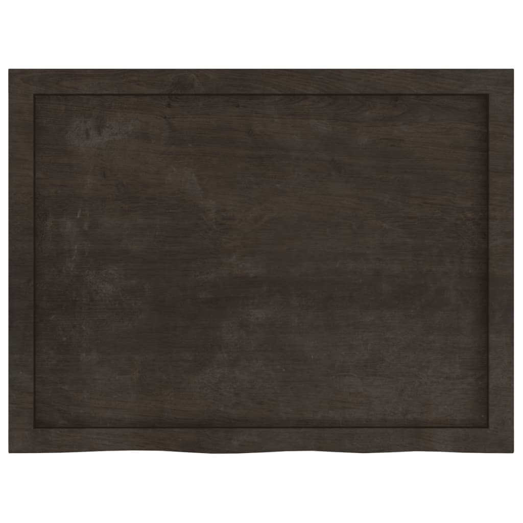 sötétbarna kezelt tömör tölgyfa asztallap 80x60x(2-6) cm