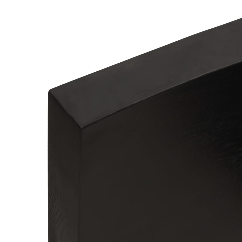 sötétbarna kezelt tömör tölgyfa asztallap 80x60x(2-6) cm