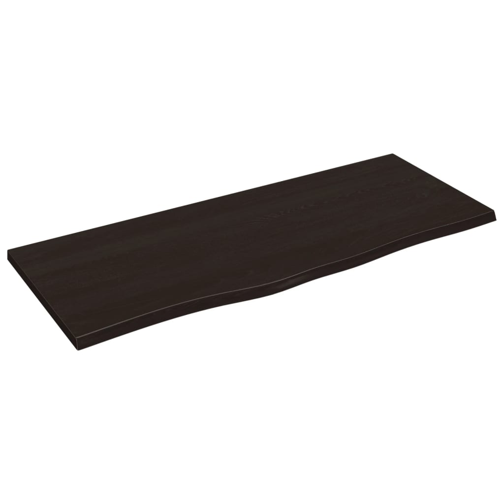 sötétbarna kezelt tömör tölgyfa asztallap 100x40x2 cm