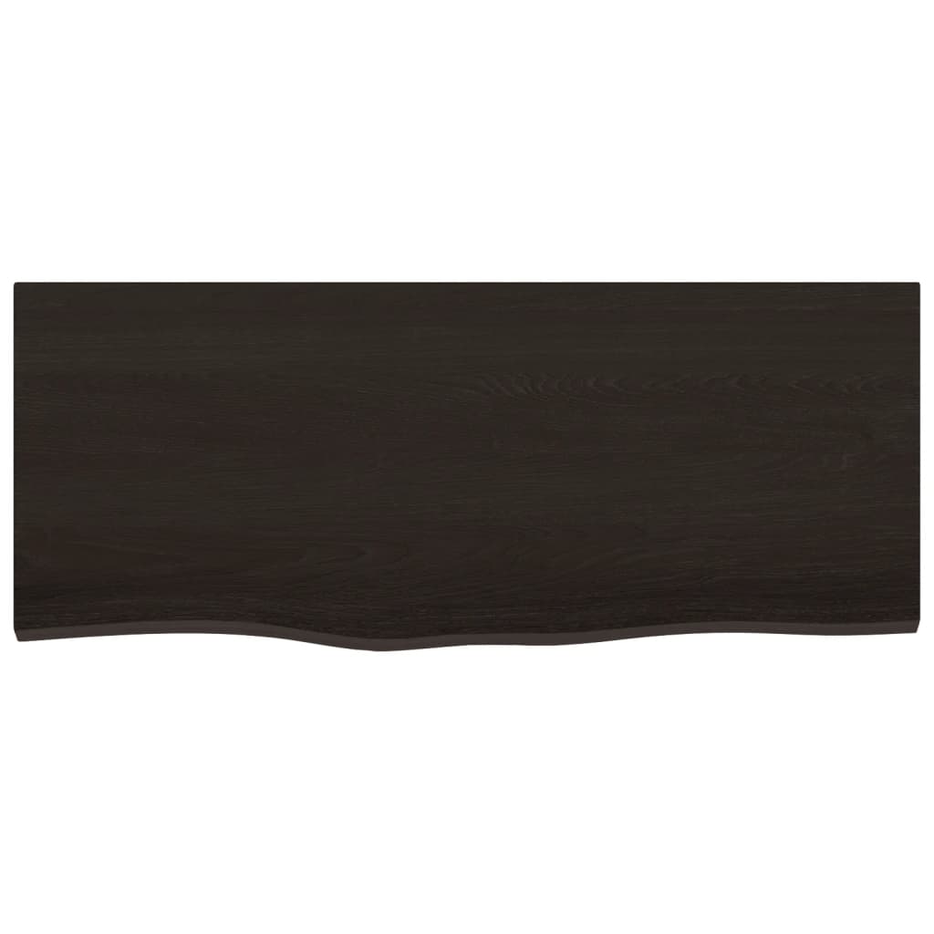 sötétbarna kezelt tömör tölgyfa asztallap 100x40x2 cm