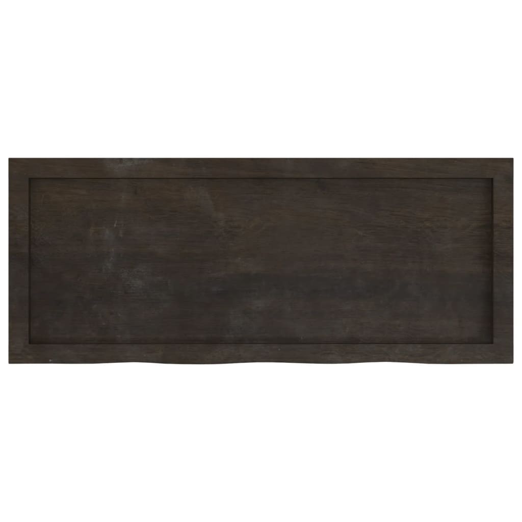 sötétbarna kezelt tömör tölgyfa asztallap 100x40x(2-6) cm