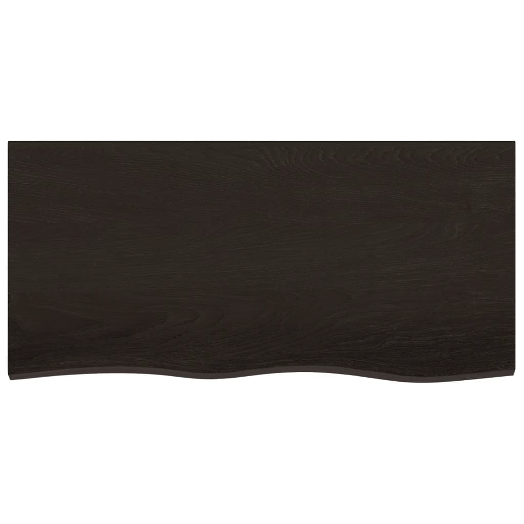 sötétbarna kezelt tömör tölgyfa asztallap 100x50x(2-4) cm