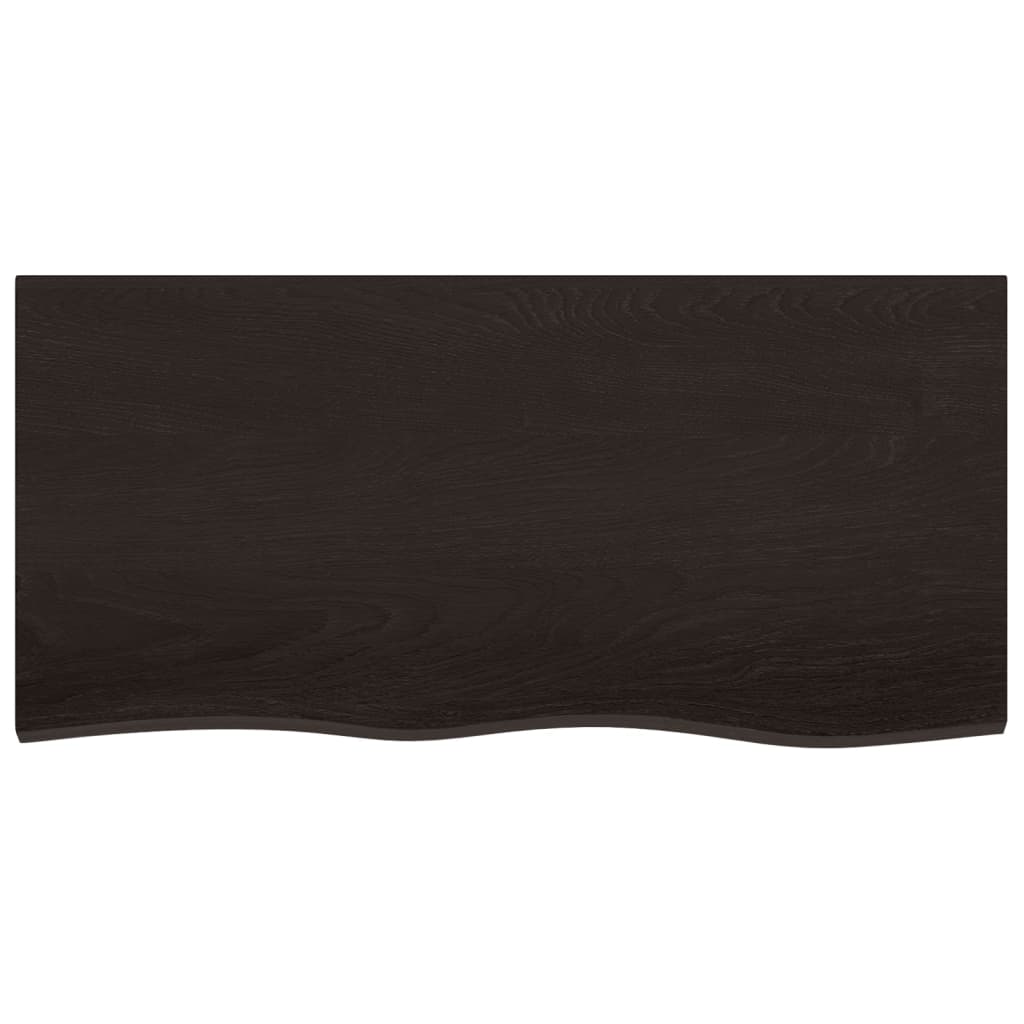 sötétbarna kezelt tömör tölgyfa asztallap 100x50x(2-6) cm