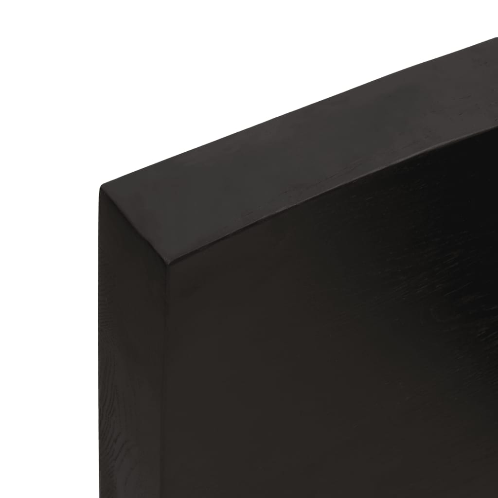 sötétbarna kezelt tömör tölgyfa asztallap 100x50x(2-6) cm