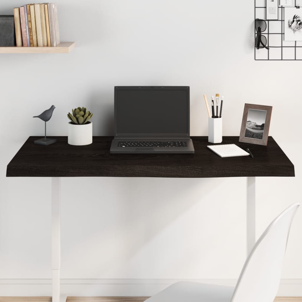 sötétbarna kezelt tömör tölgyfa asztallap 100x50x(2-6) cm
