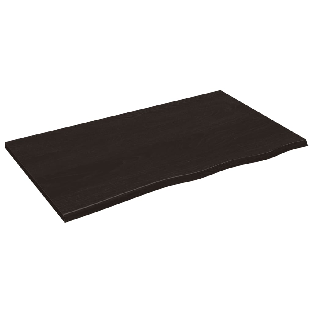 sötétbarna kezelt tömör tölgyfa asztallap 100x60x2 cm