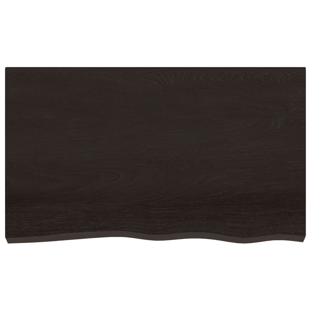 sötétbarna kezelt tömör tölgyfa asztallap 100x60x2 cm