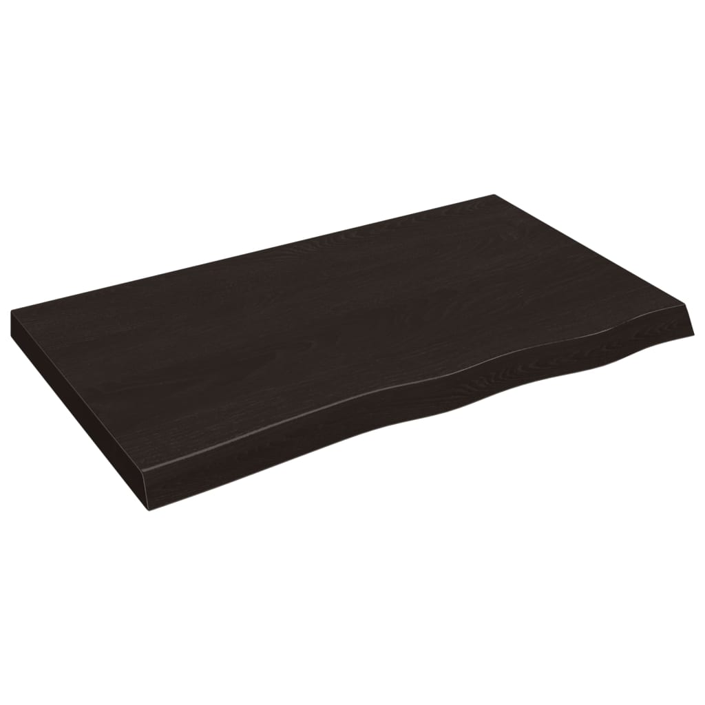 sötétbarna kezelt tömör tölgyfa asztallap 100x60x(2-6) cm