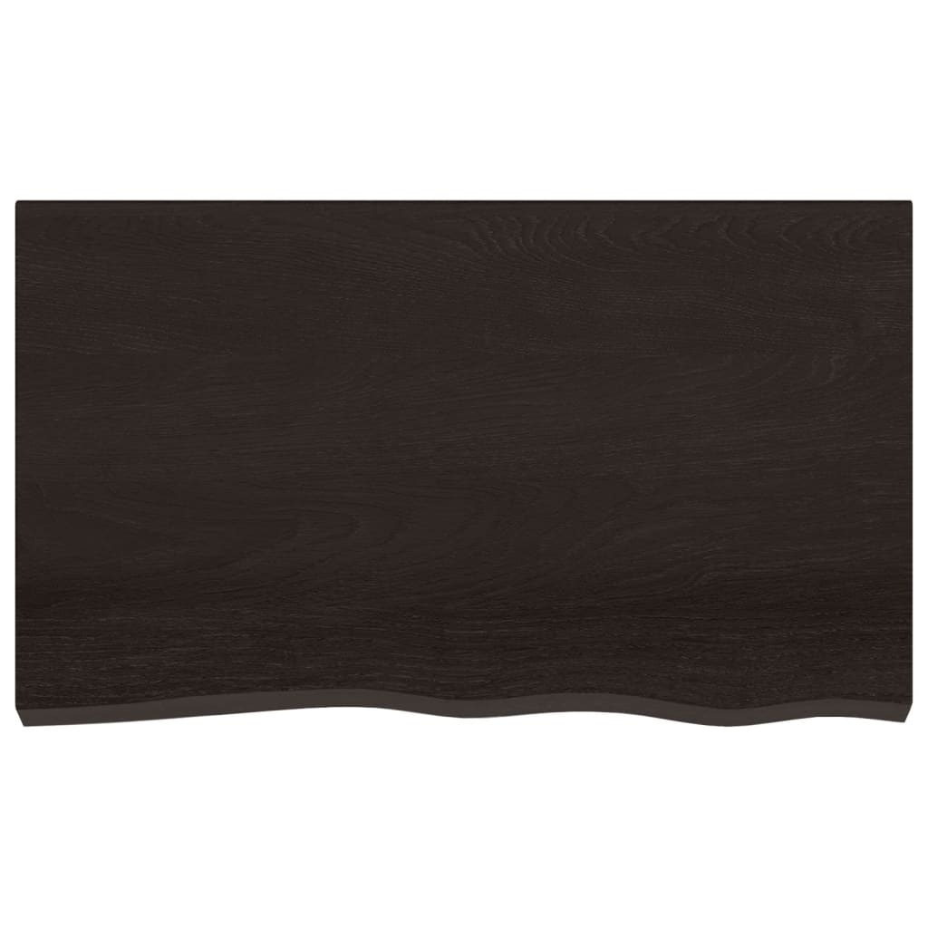 sötétbarna kezelt tömör tölgyfa asztallap 100x60x(2-6) cm