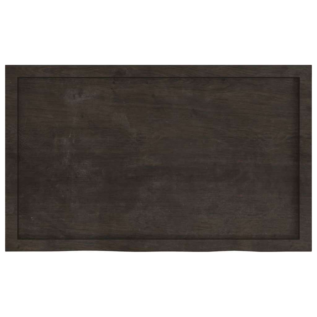 sötétbarna kezelt tömör tölgyfa asztallap 100x60x(2-6) cm