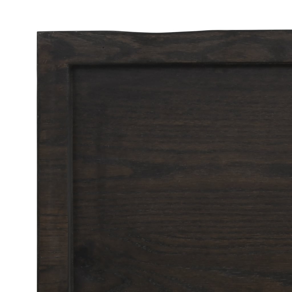 sötétbarna kezelt tömör tölgyfa asztallap 100x60x(2-6) cm