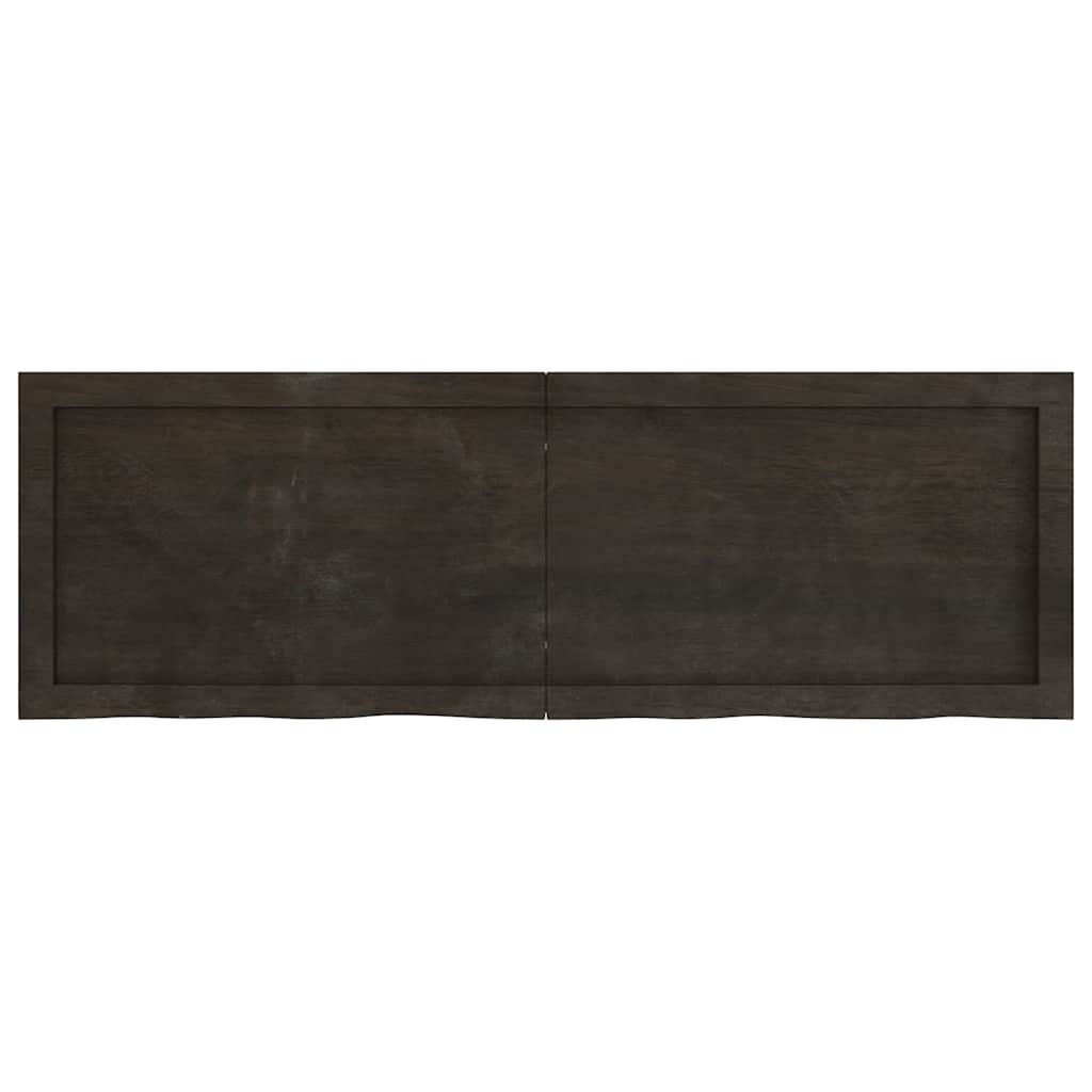 sötétbarna kezelt tömör tölgyfa asztallap 120x40x(2-4) cm