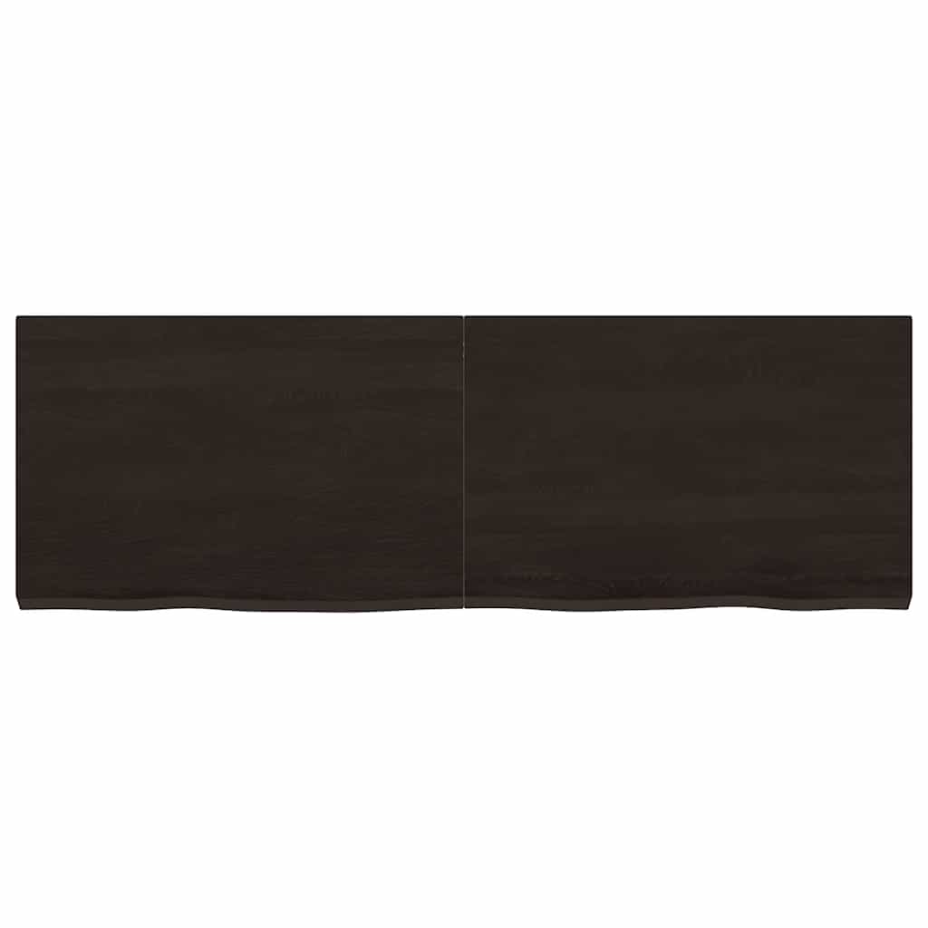 sötétbarna kezelt tömör tölgyfa asztallap 120x40x(2-4) cm