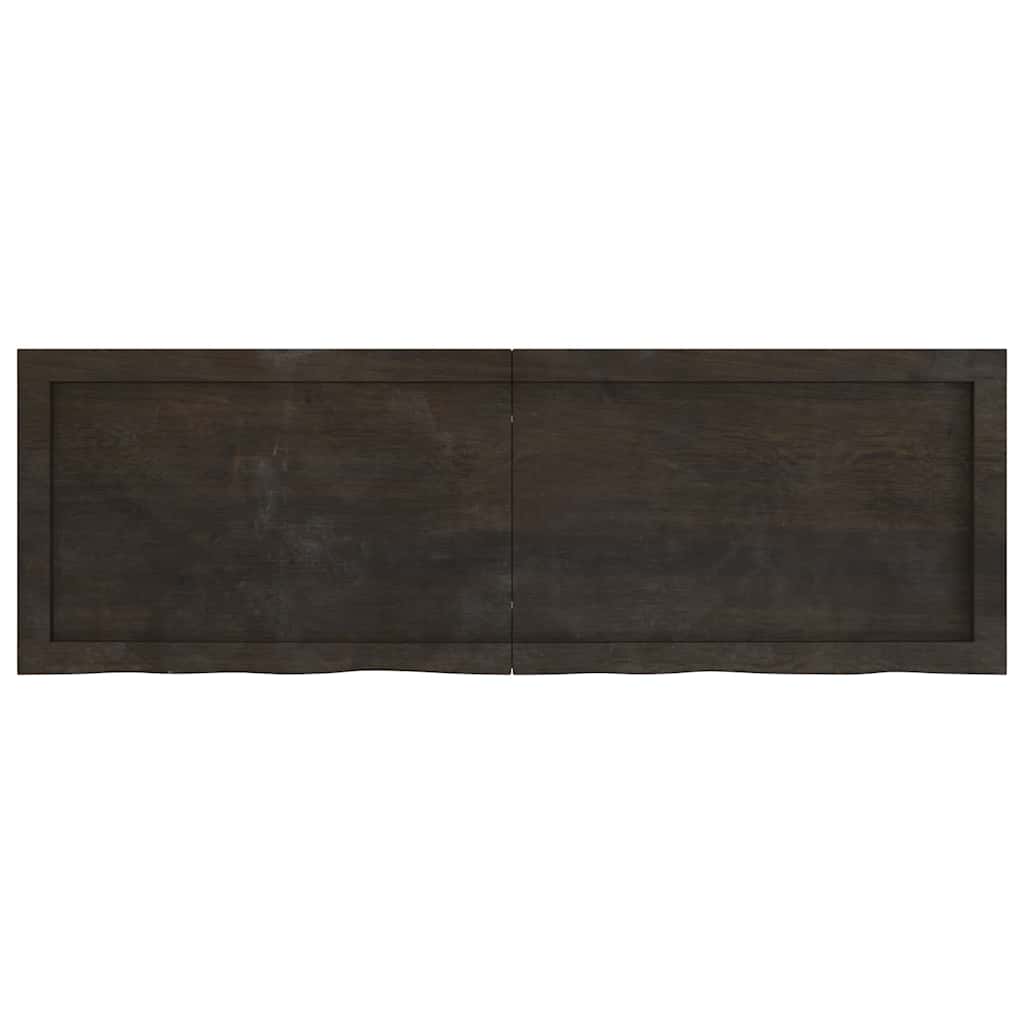 sötétbarna kezelt tömör tölgyfa asztallap 120x40x(2-6) cm