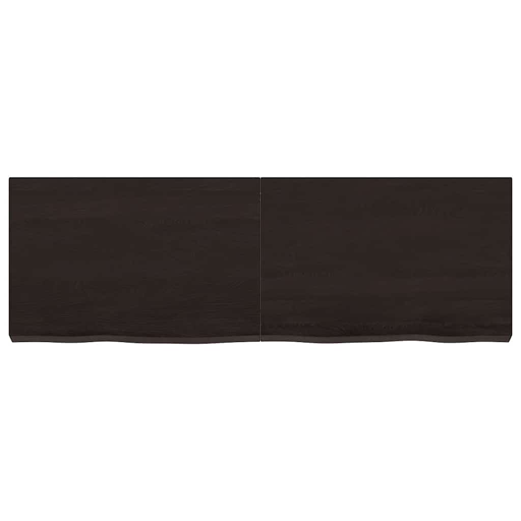 sötétbarna kezelt tömör tölgyfa asztallap 120x40x(2-6) cm