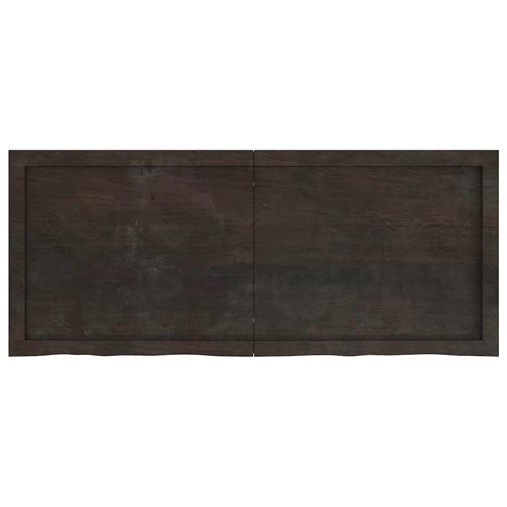 sötétbarna kezelt tömör tölgyfa asztallap 120x50x(2-4) cm