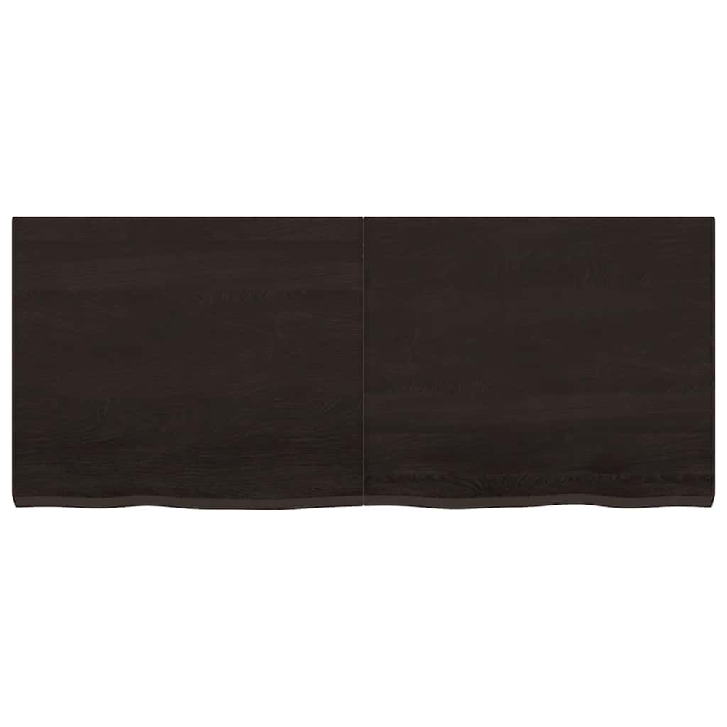 sötétbarna kezelt tömör tölgyfa asztallap 120x50x(2-4) cm