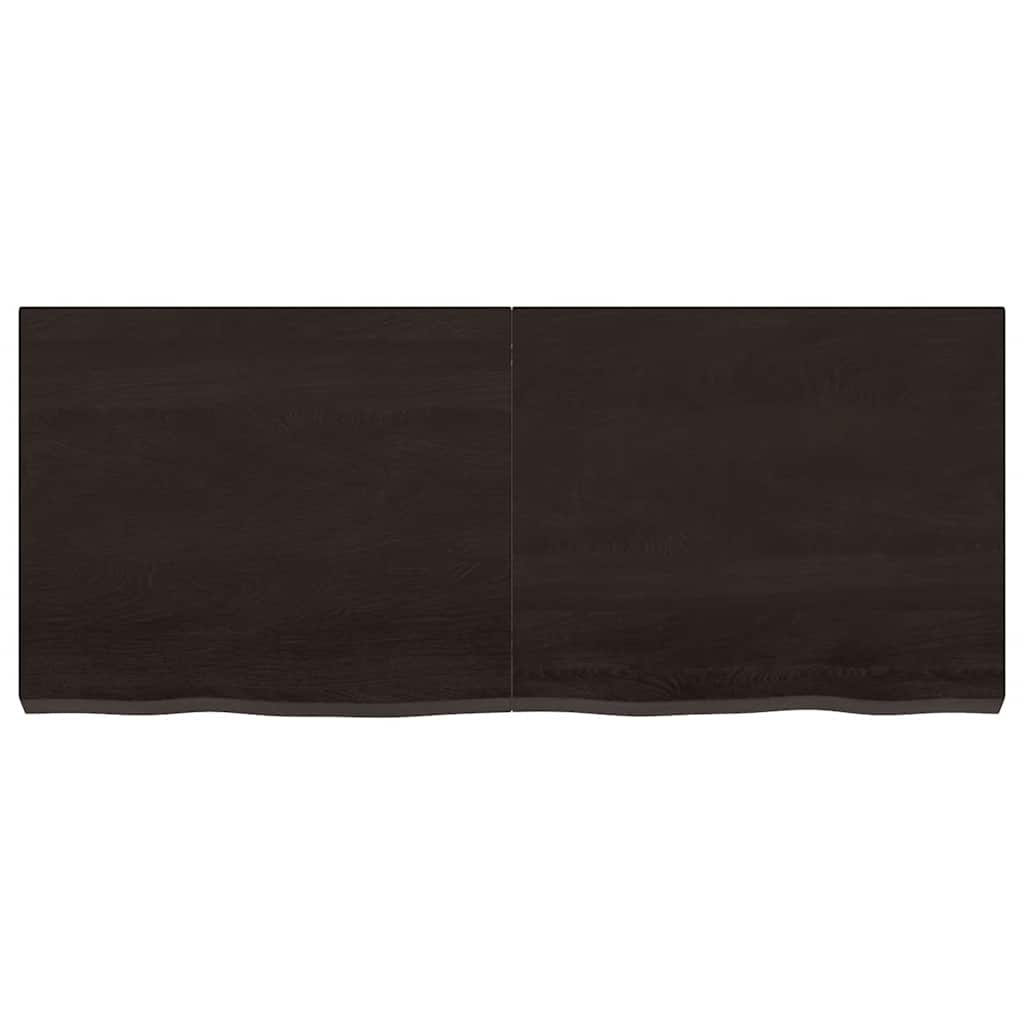 sötétbarna kezelt tömör tölgyfa asztallap 120x50x(2-6) cm