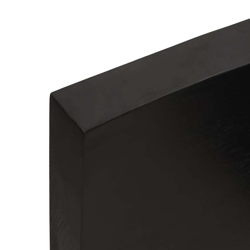 sötétbarna kezelt tömör tölgyfa asztallap 120x50x(2-6) cm